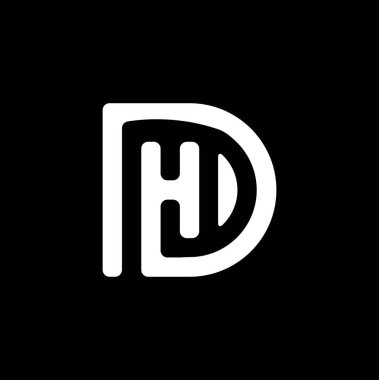 Siyah arkaplanda IHD harf logosu tasarımı. 