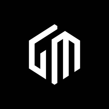 Siyah arkaplanda GM logo tasarımı. 