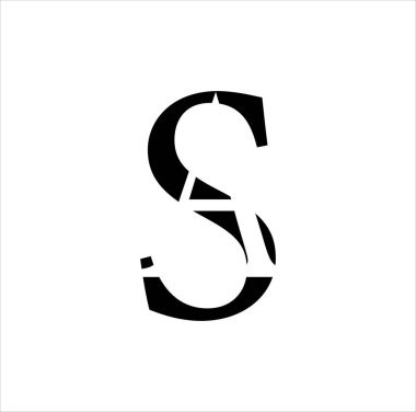 Beyaz arkaplanda AS negatif uzay logosu tasarımı. 