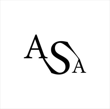 Beyaz arkaplanda ASA harf logosu tasarımı. 