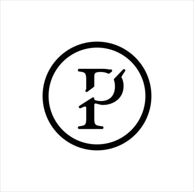 Beyaz arkaplanda P harfi logo tasarımı. 