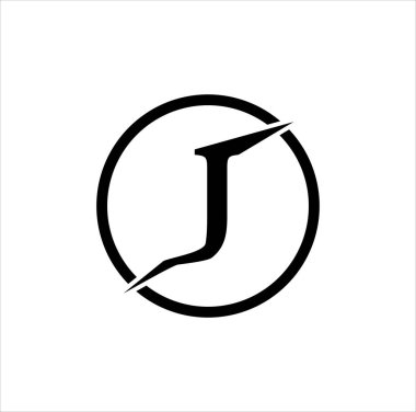Beyaz arkaplanda J harfi logo tasarımı. 