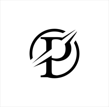 Beyaz arkaplanda P harfi logo tasarımı. 