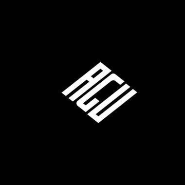 Siyah arkaplan üzerinde AGU harf logosu tasarımı