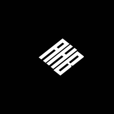 Siyah arkaplanda AHB harfi logo tasarımı