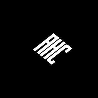 Siyah arkaplanda AHC harf logosu tasarımı