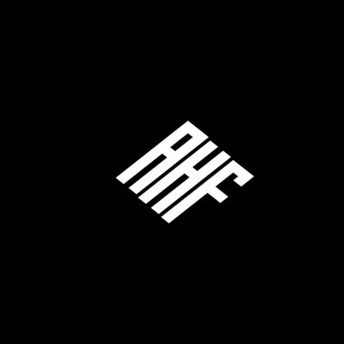Siyah arkaplanda AHF harf logosu tasarımı