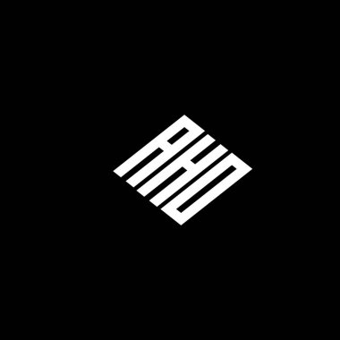 Siyah arkaplanda AHO harf logosu tasarımı