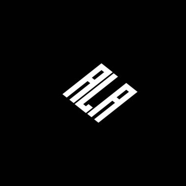 Siyah arkaplanda ALA harf logosu tasarımı