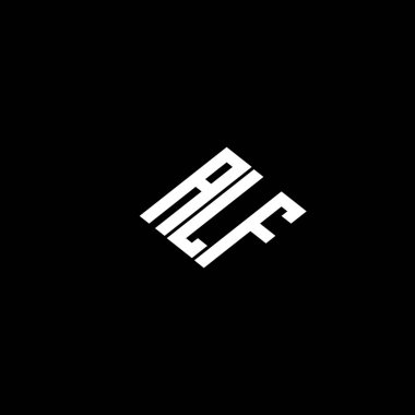 Siyah arkaplanda ALF harfi logo tasarımı