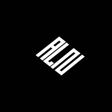 Siyah arkaplanda ALN harfi logo tasarımı