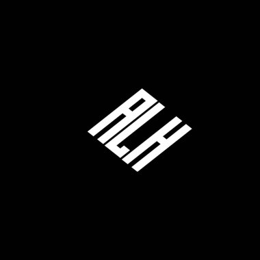 Siyah arkaplanda ALH harfi logo tasarımı