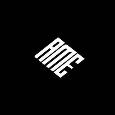 Siyah arkaplanda AME harfi logo tasarımı. 