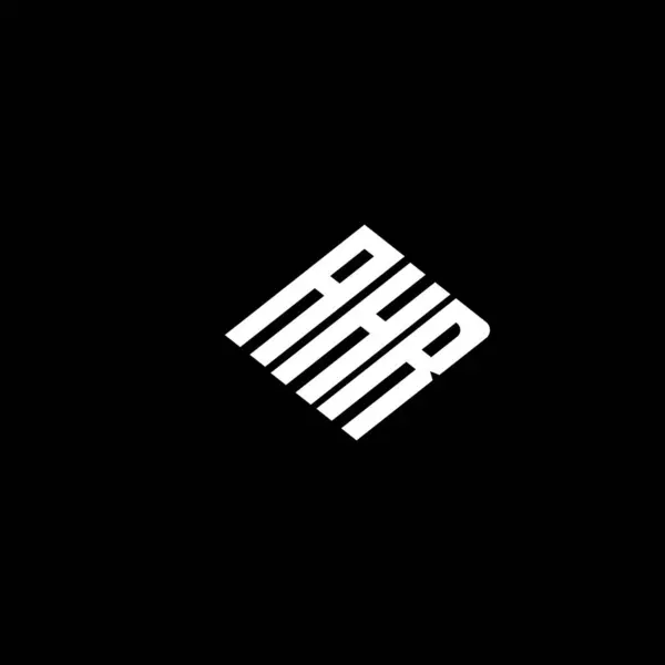 Siyah arkaplanda AHR harf logosu tasarımı