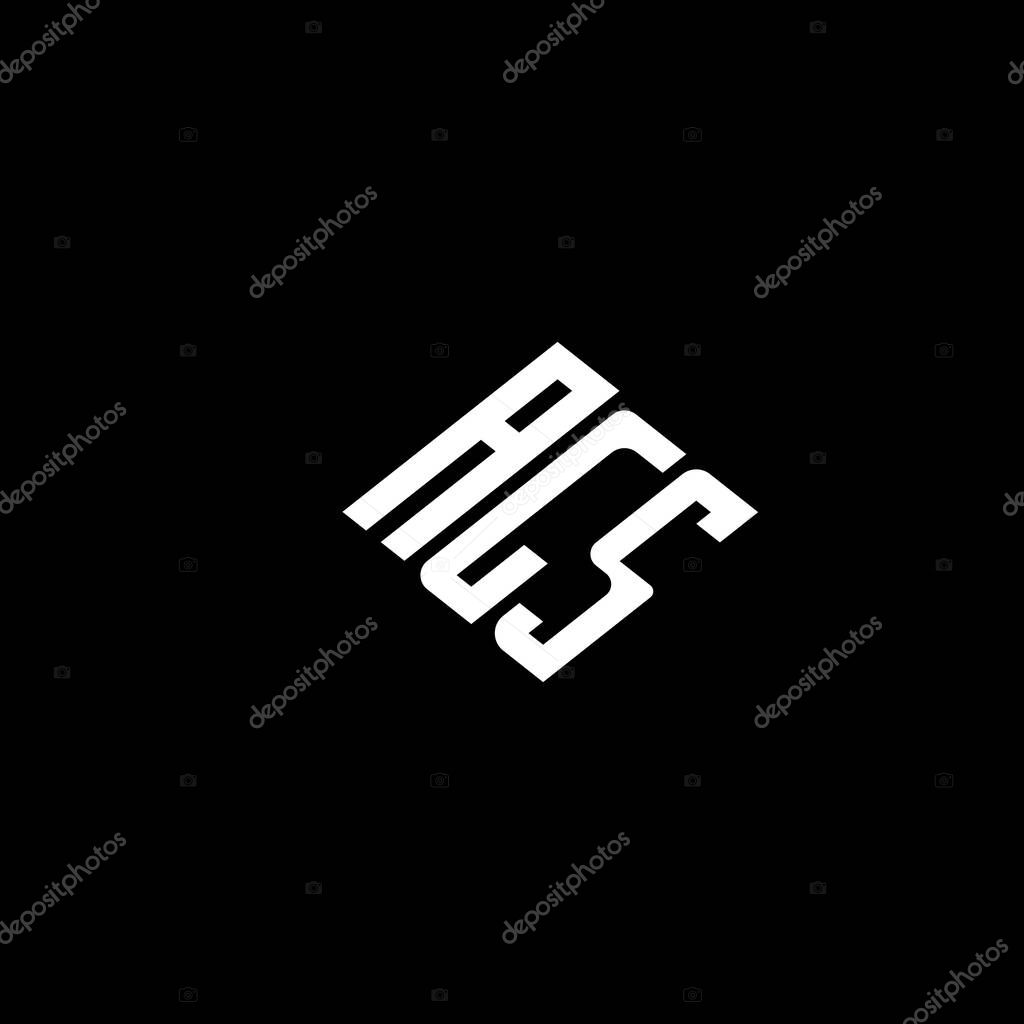 AGS letter logo design on black background