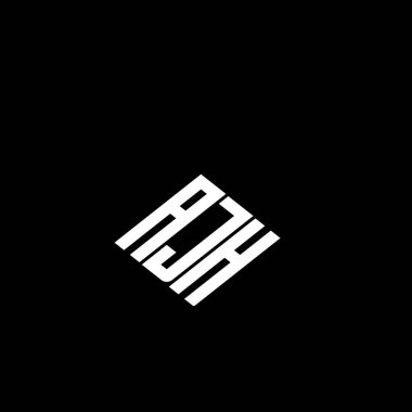 Siyah arkaplanda AJH harf logosu tasarımı. 