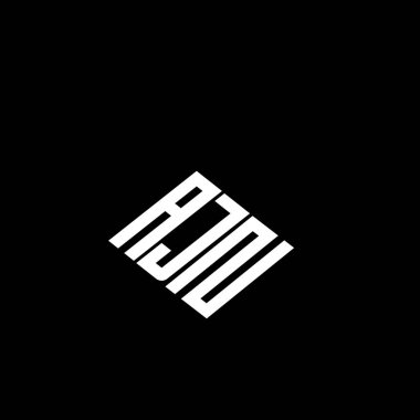 Siyah arkaplan üzerinde AJN harfi logo tasarımı. 