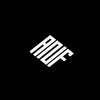 Siyah arkaplan üzerinde ANF harfi logo tasarımı. 