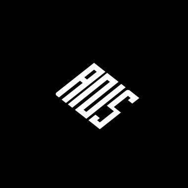 Siyah arkaplan üzerinde ANS harfi logo tasarımı. 