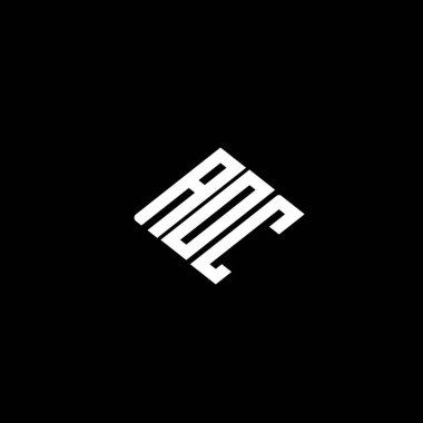 Siyah arkaplanda AOC harf logosu tasarımı. 