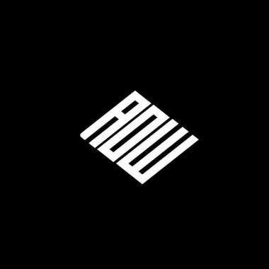 Siyah arkaplanda AOW harf logosu tasarımı. 