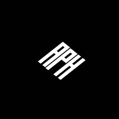 Siyah arkaplan üzerindeki APH harf logo tasarımı. 