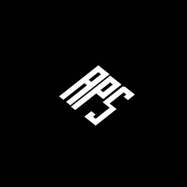 Siyah arkaplanda APS harfi logo tasarımı. 