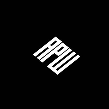 Siyah arkaplan üzerindeki APW harf logo tasarımı. 