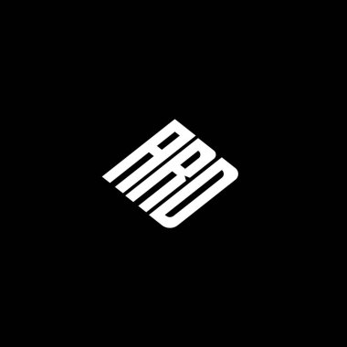 Siyah arkaplan üzerinde ARD harfi logo tasarımı. 