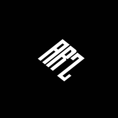 Siyah arkaplan üzerinde ARZ harfi logo tasarımı. 