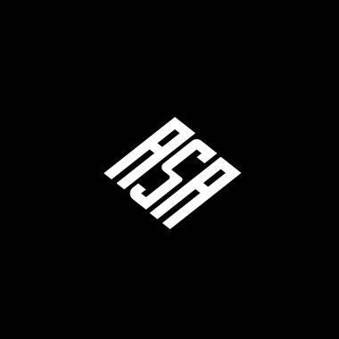 Siyah arkaplanda Asa harfi logo tasarımı. 