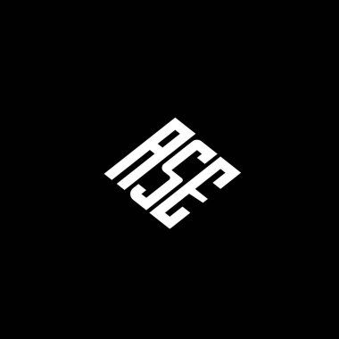 ASE harfi logo tasarımı siyah arkaplan. 