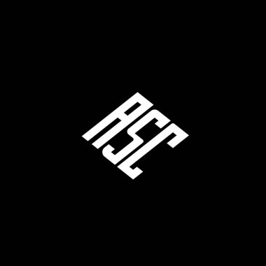 ASC harf logo tasarımı siyah arkaplan üzerine. 