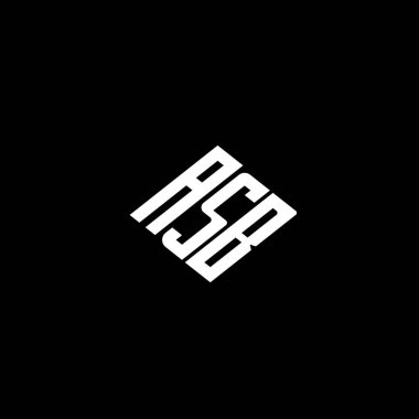 Siyah arkaplanda ASB harfi logo tasarımı. 