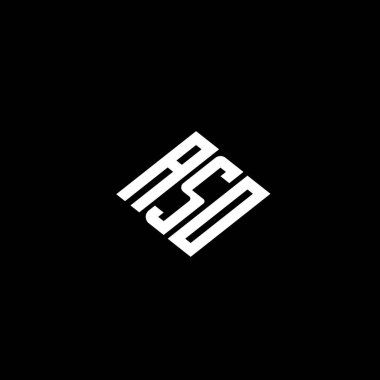 ASO harfi logo tasarımı siyah arkaplan üzerine. 