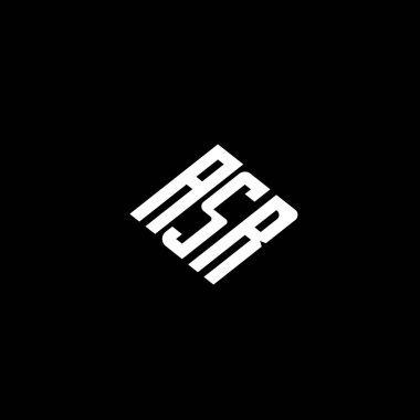 Siyah arkaplanda ASR harfi logo tasarımı. 