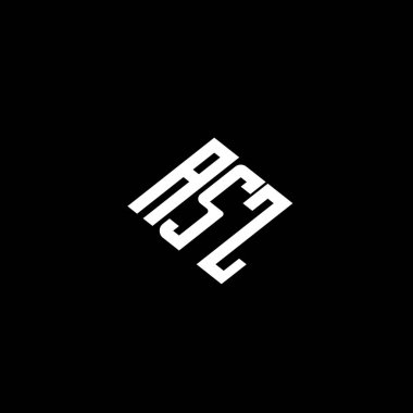 Siyah arkaplanda ASZ harfi logo tasarımı. 