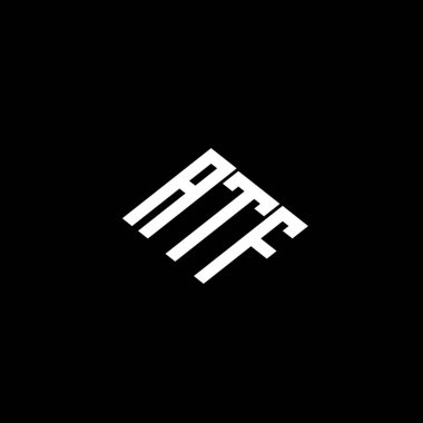 Siyah arkaplanda ATF harfi logo tasarımı. 