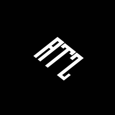 Siyah arkaplanda ATZ harfi logo tasarımı. 