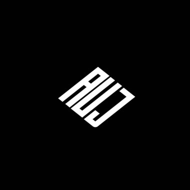 Siyah arkaplan üzerinde AUJ harfi logo tasarımı. 