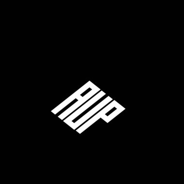 Siyah arkaplanda AUP harfi logo tasarımı. 