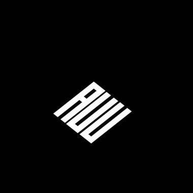 Siyah arkaplanda AUU harf logosu tasarımı. 