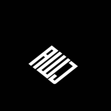 Siyah arkaplanda AWJ harfi logo tasarımı. 