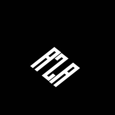 Siyah arkaplanda AZA harf logosu tasarımı. 