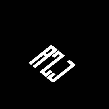 Siyah arkaplanda AZJ harfi logo tasarımı. 