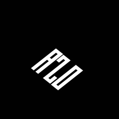 Siyah arkaplanda AZO harfi logo tasarımı. 