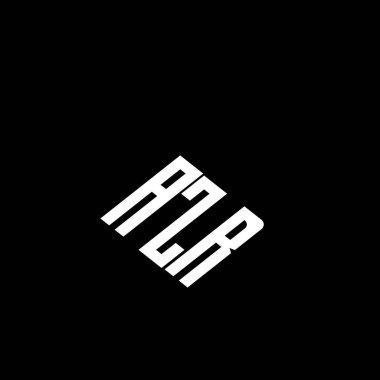 Siyah arkaplanda AZR harfi logo tasarımı. 