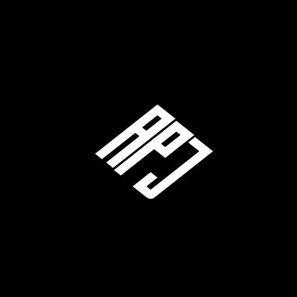 APJ harfi logo tasarımı siyah arkaplan üzerine. 