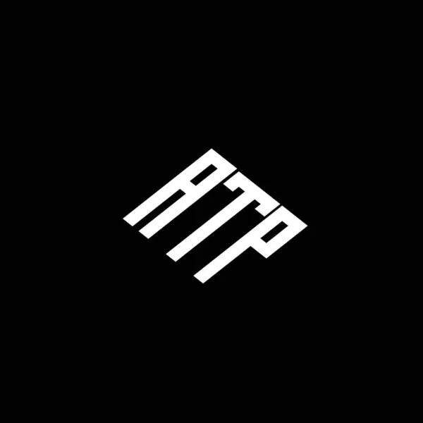 Siyah arkaplanda ATP harfi logo tasarımı. 