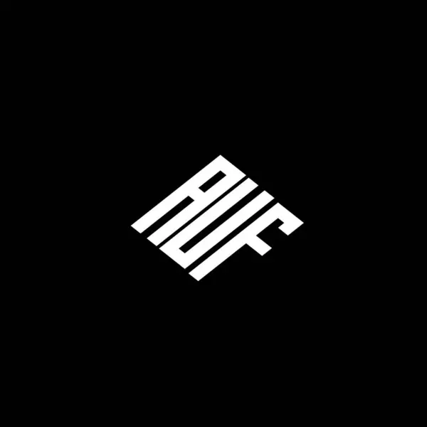 Siyah arkaplan üzerinde AUF harfi logo tasarımı. 